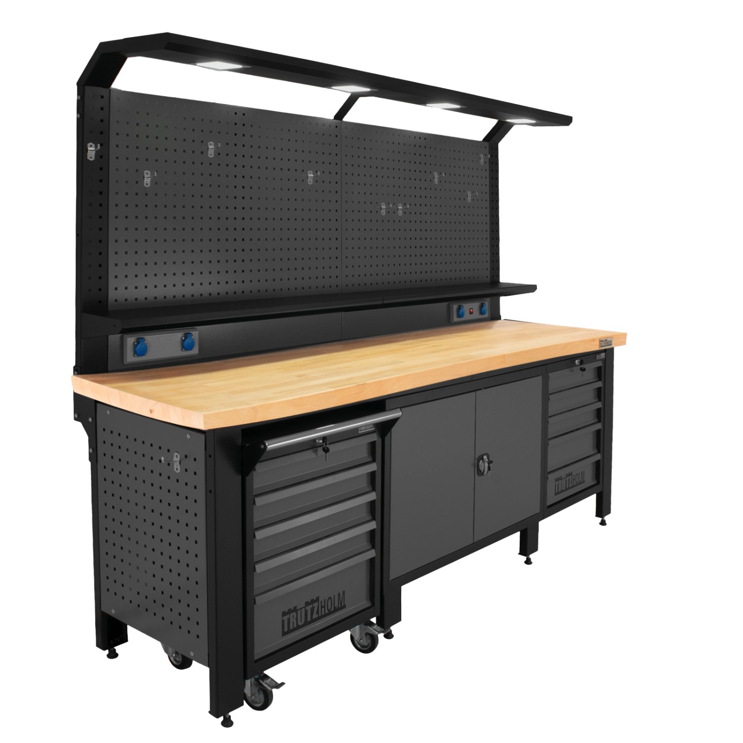 TRUTZHOLM Werkstattwand Profiline XXL Modular 250 cm Robust Stahl LED Steck günstig online kaufen