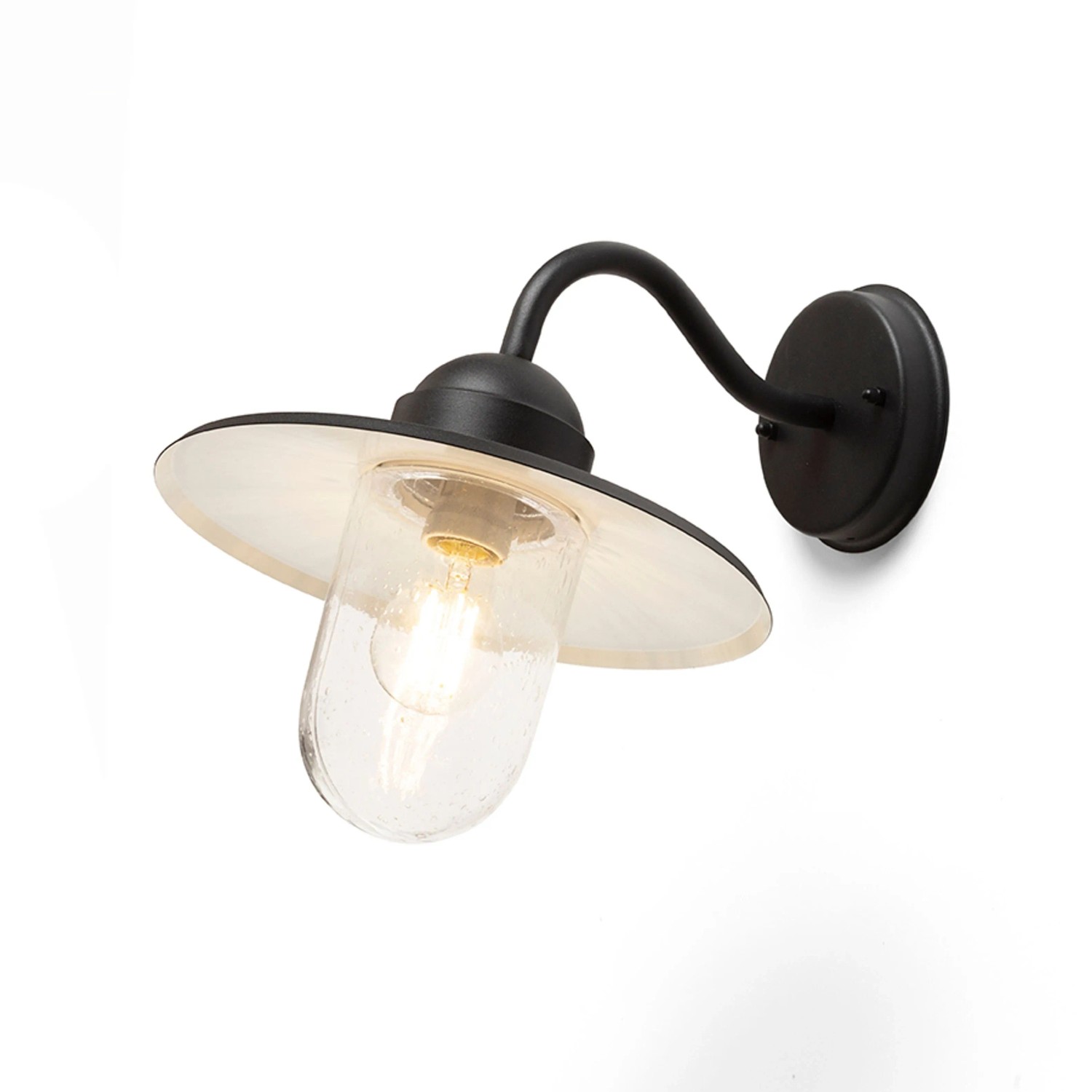 Rendl Aussenleuchte Beacon Schwarz Strukturglas 15 W IP44