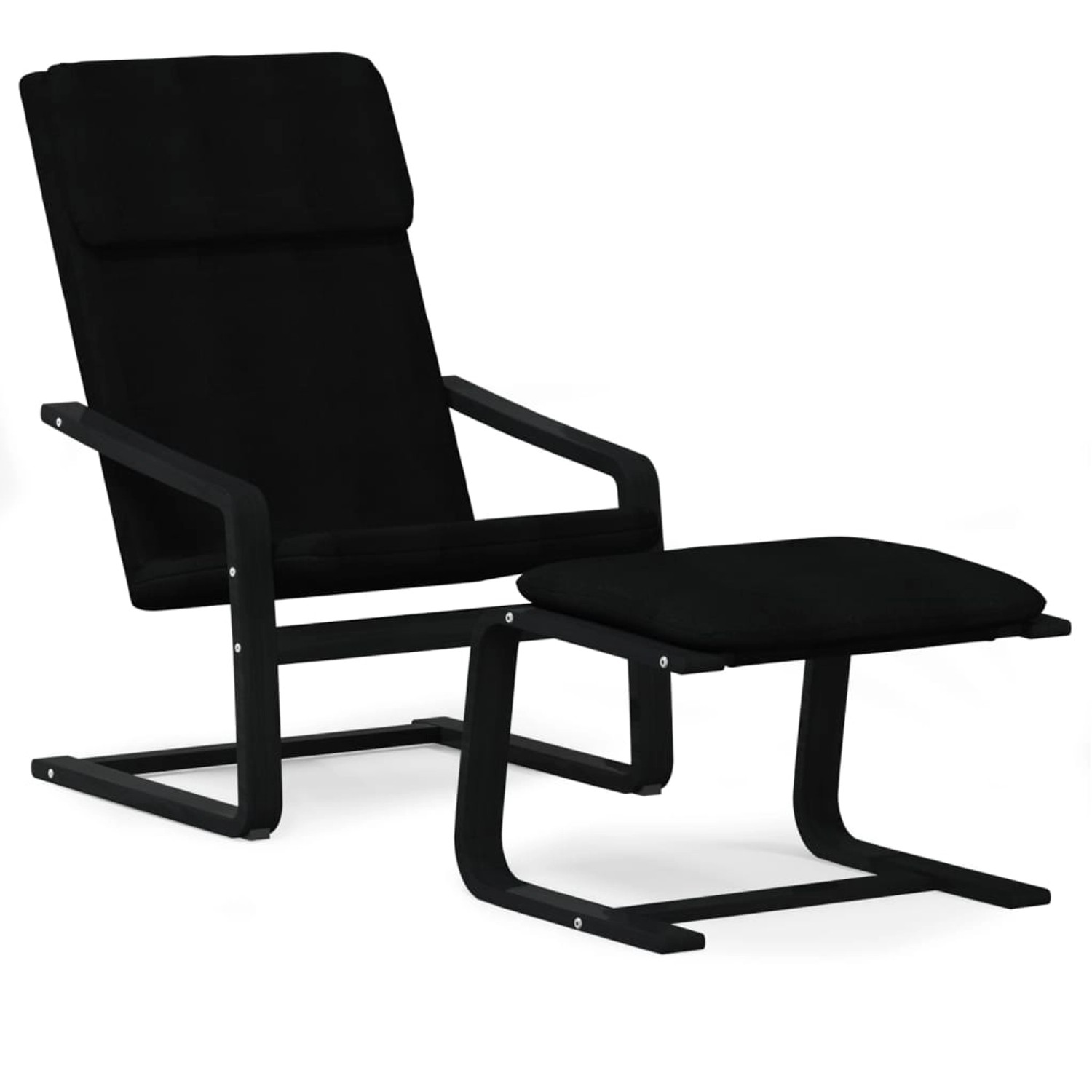 vidaXL Relaxsessel mit Hocker Schwarz Stoff Modell 25 günstig online kaufen