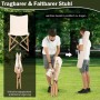 Costway 2er Set Campingstuhl Faltbar Bambusgestell Beige_5