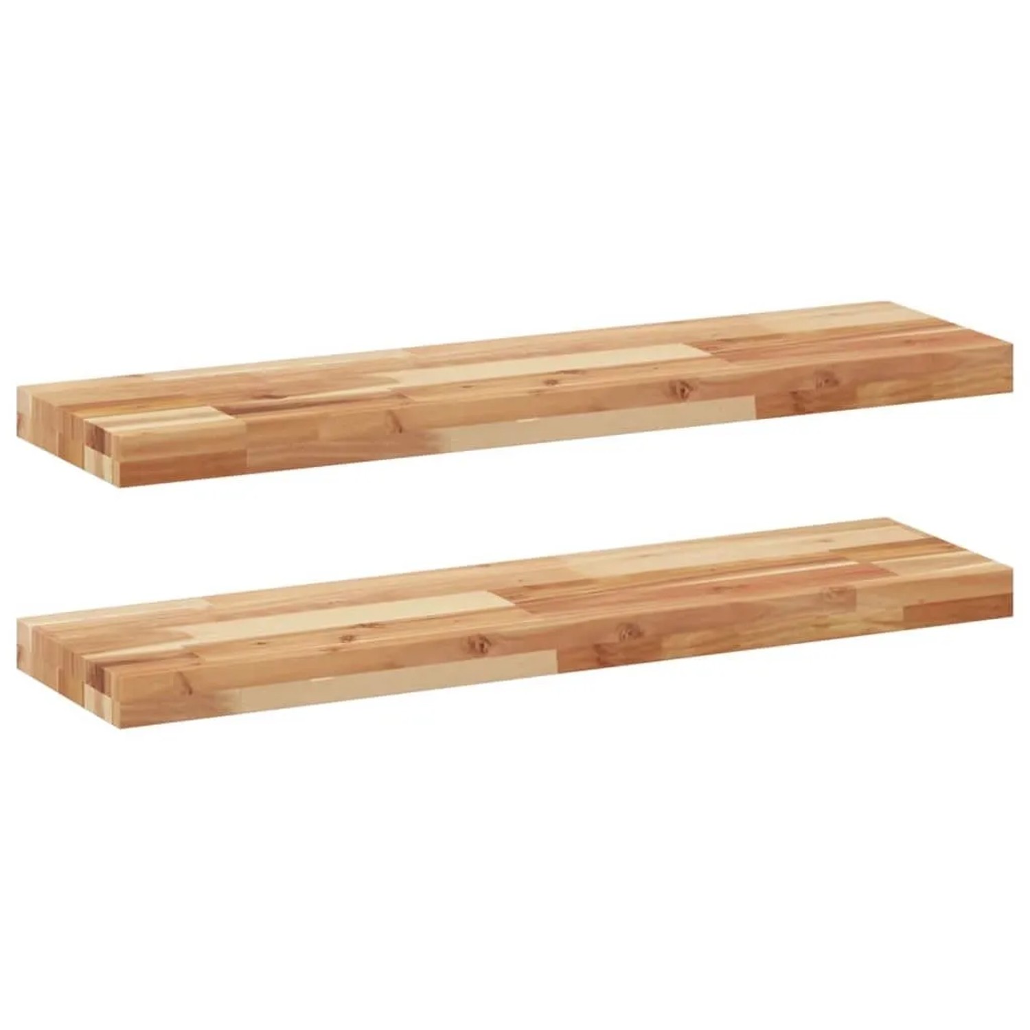 vidaXL Schweberegale 2 Stk 100x20x4 cm Massivholz Akazie Ölbehandelt 3279588