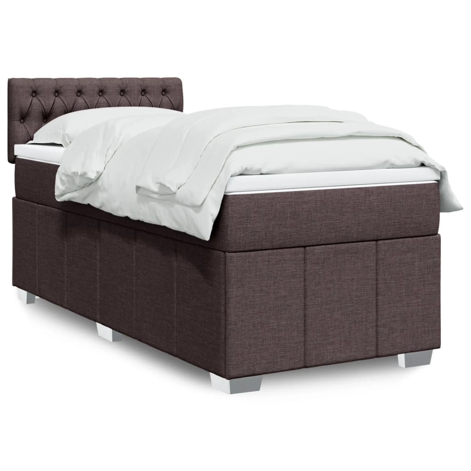 vidaXL Boxspringbett mit Matratze Dunkelbraun 80x200 cm Stoff 3289205 günstig online kaufen