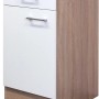 Flex-Well Classic Küchenunterschrank Florida, 40 cm, Weiß und Sonoma Eiche Dekor mit Schublade.