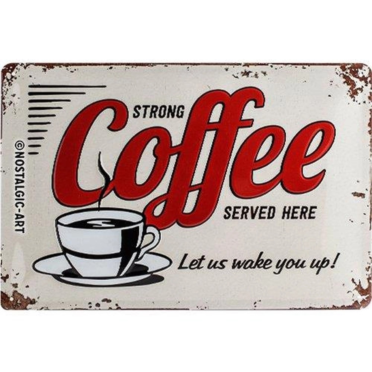 Nostalgic-Art Blechschild 20 x 30cm - USA - Strong Coffee Served Here günstig online kaufen