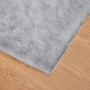 Grauer vidaXL Kunstfell Teppich (80x200cm) aus Polyester. Flauschiger Hasen Teppich für den Innenbereich.