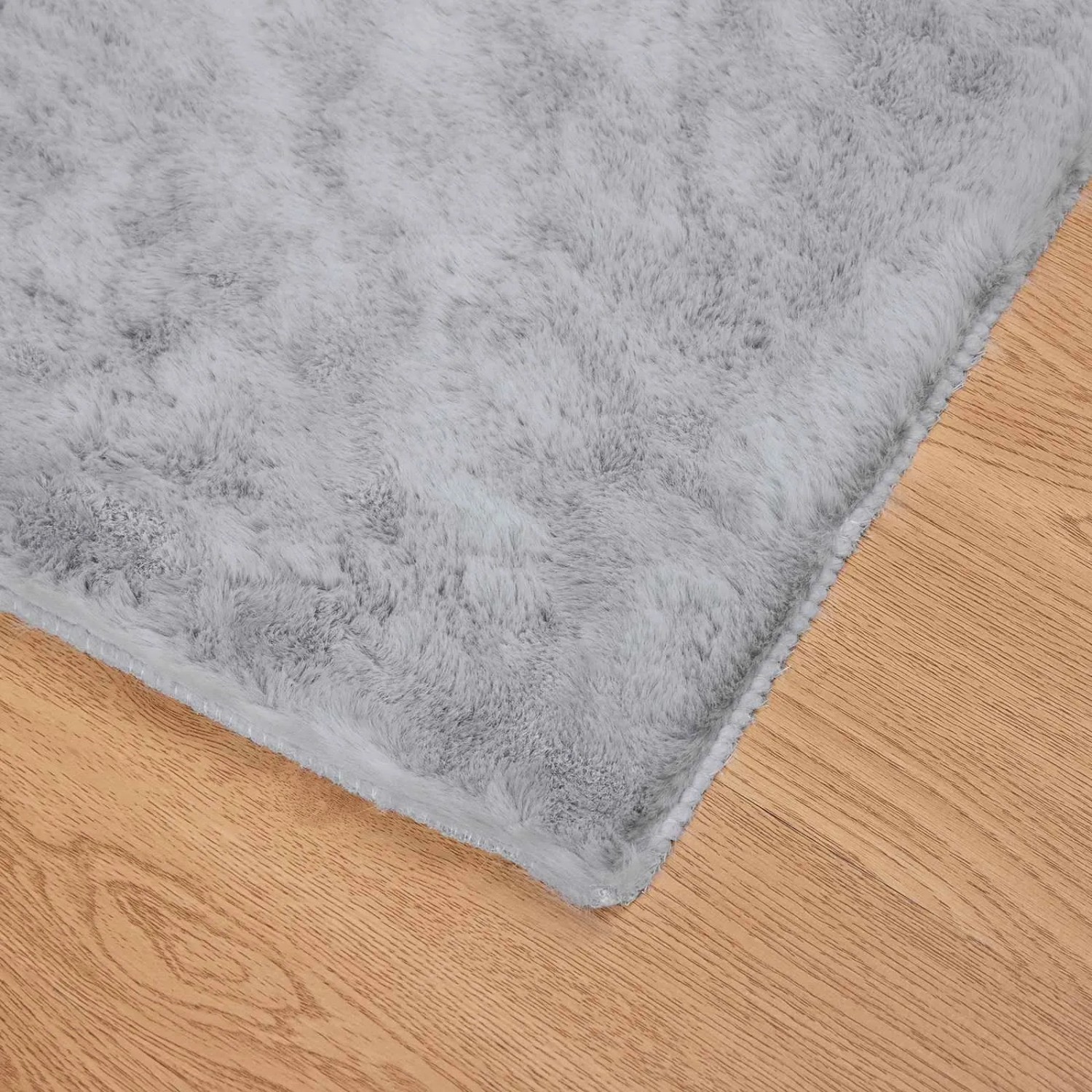 Grauer vidaXL Kunstfell Teppich (80x200cm) aus Polyester. Flauschiger Hasen Teppich für den Innenbereich.