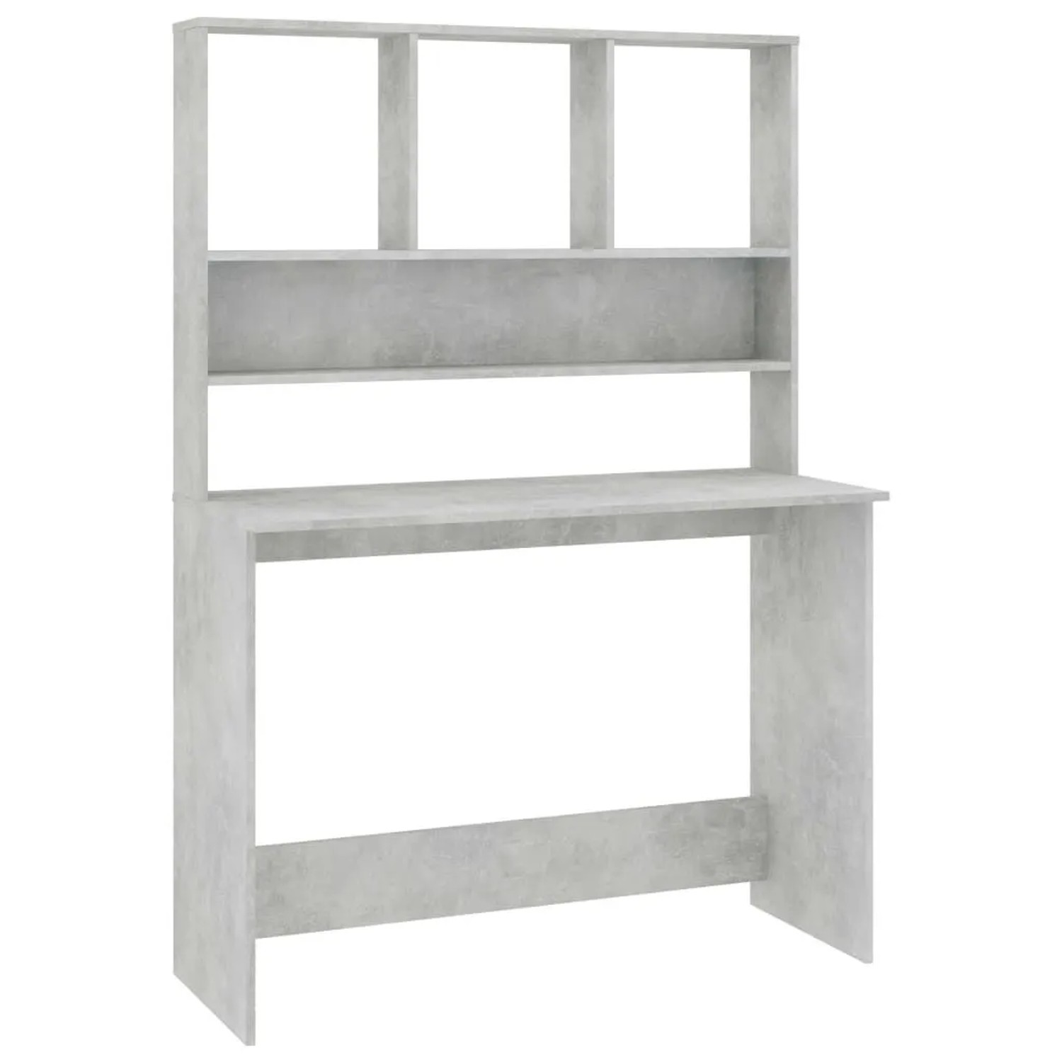 vidaXL Schreibtisch mit Regalen Betongrau 110x45x157 cm Holzwerkstoff 800391