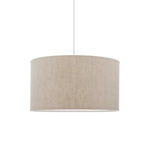 PR Home Sara Pendelleuchte aus Leinen, zylindrischer Lampenschirm in Beige.