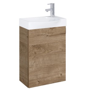 Roca Waschplatz Rave, Badmöbel-Set mit Waschbecken und Unterschrank in Canela Eiche.