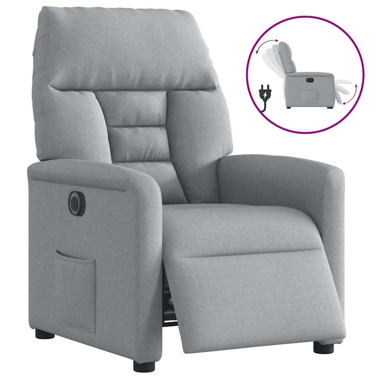 vidaXL Relaxsessel Elektrisch Hellgrau Stoff 3303012 günstig online kaufen