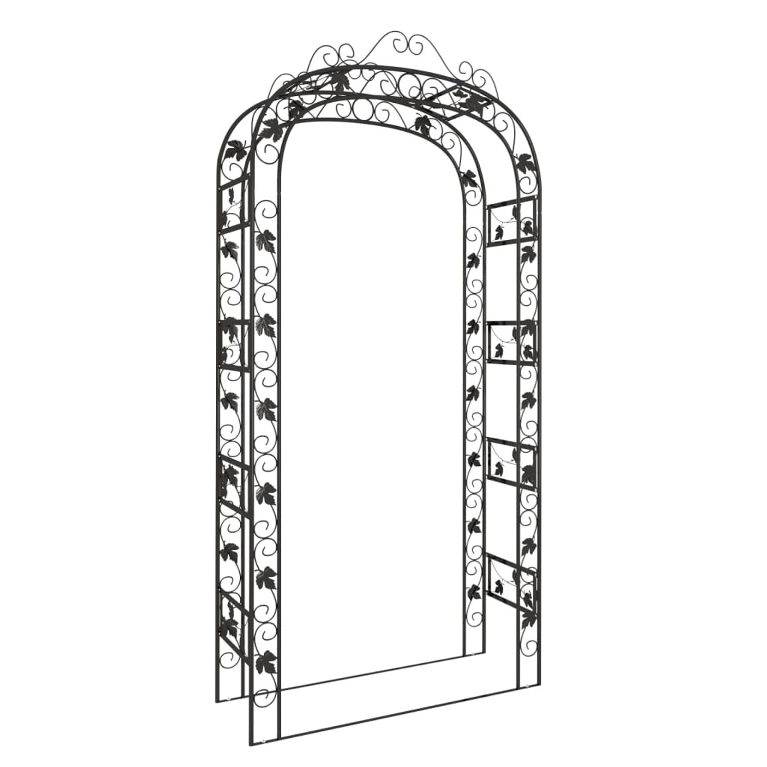 vidaXL Gartenbogen Schwarz 116x45x240 cm Stahl