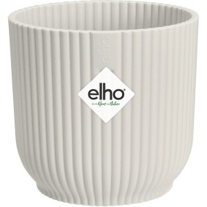 Elho Mini Vibes Blumentopf, Ø 9cm, seidenweiß, gerippte Struktur. Ideal für kleine Pflanzen.
