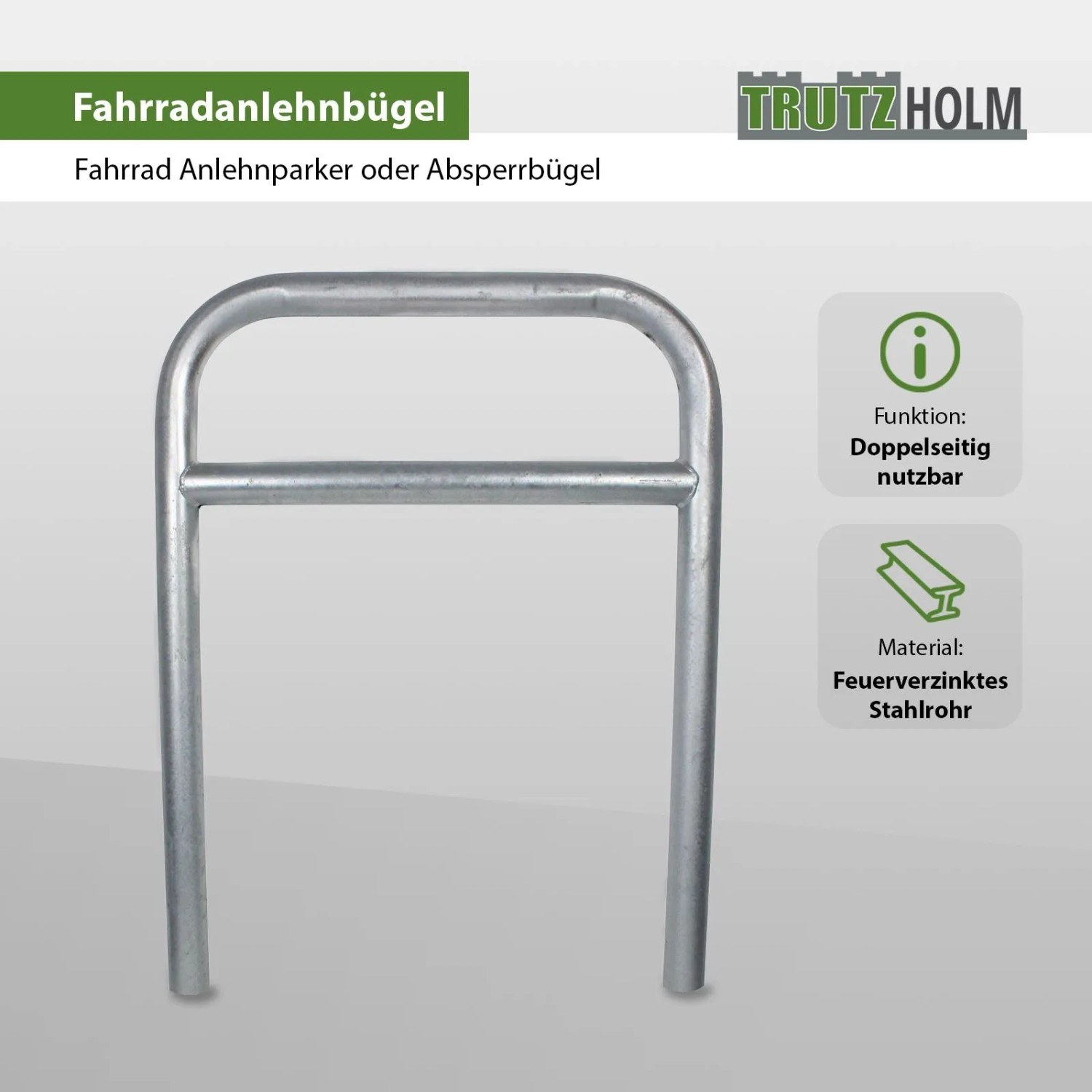 TRUTZHOLM Fahrradanlehnbügel 78 x 115 cm Stahl Durchmesser 60 mmTyp H