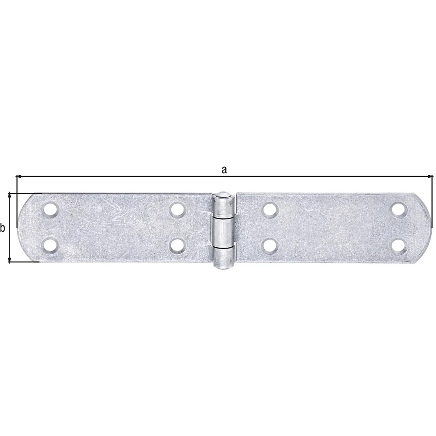Edelstahl Kistenband 200 mm mit Schraublöchern für Gartentore, Kisten oder Schranktüren.