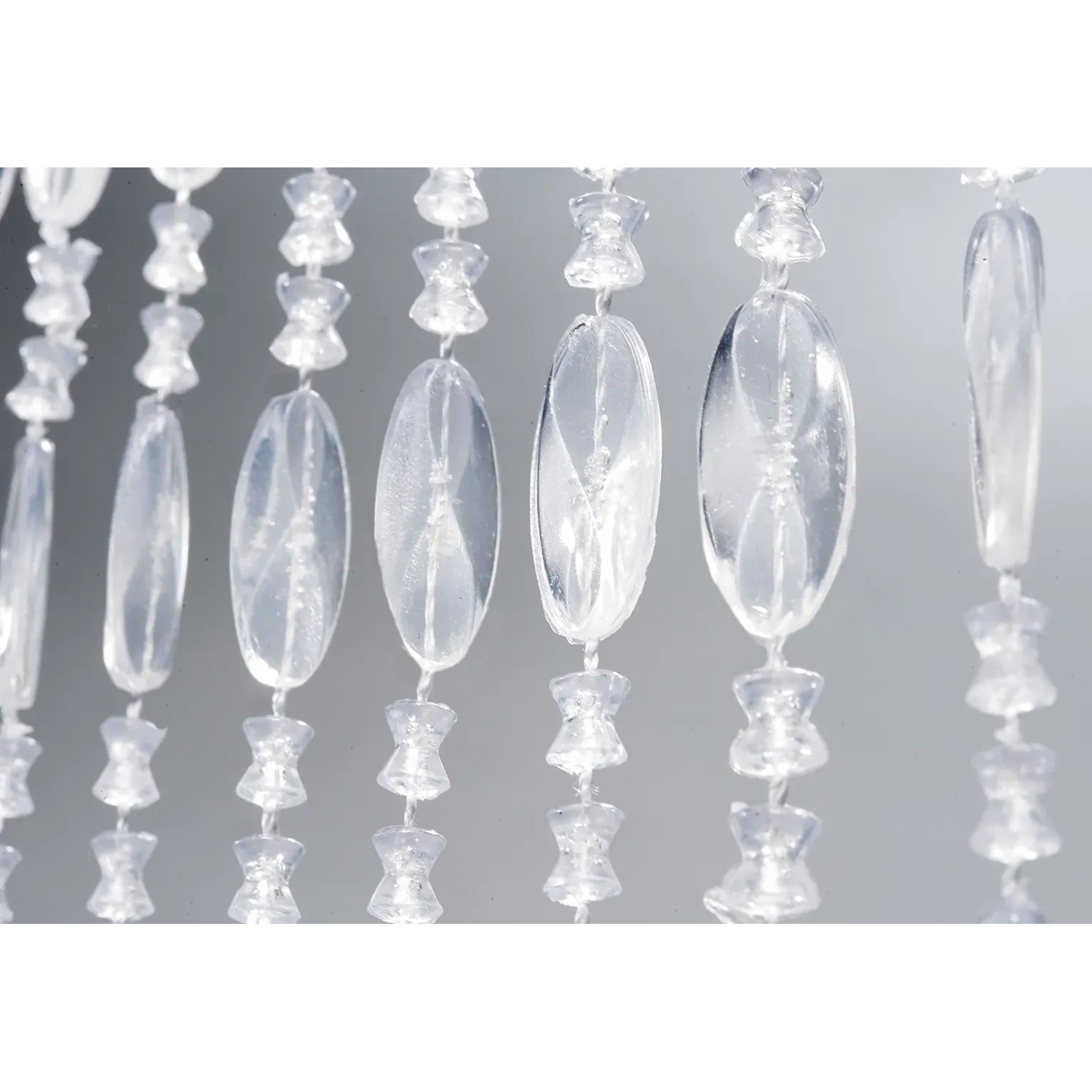 Kobolo Türvorhang DIAMONDS, klarer Kunststoff mit 72 Strängen, Dekoartikel für Fenster und Türen.