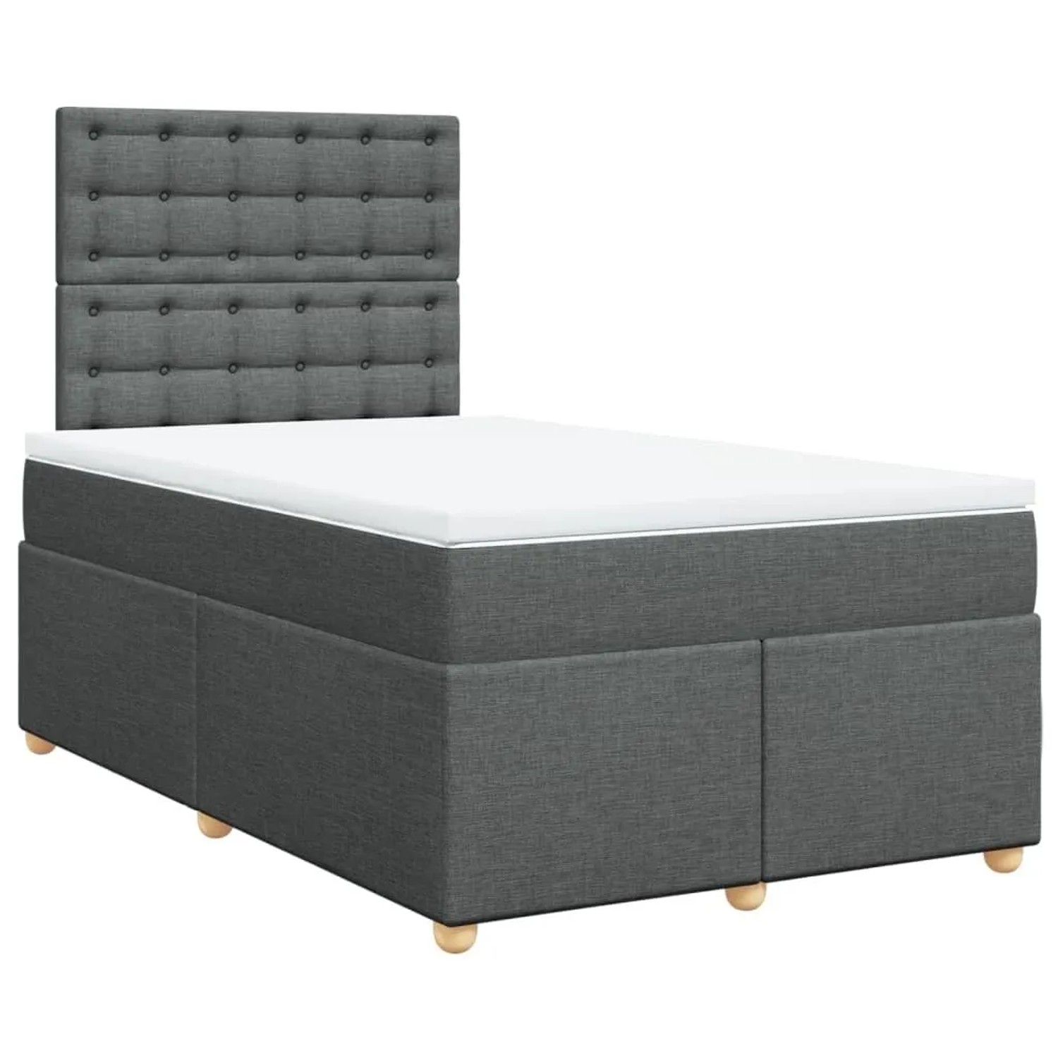 vidaXL Boxspringbett mit Matratze Dunkelgrau 120x200 cm Stoff 3291262 günstig online kaufen