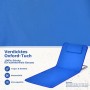 Costway 2er Set Strandmatte mit Beistelltisch Kopfkissen & Staufach Blau_6