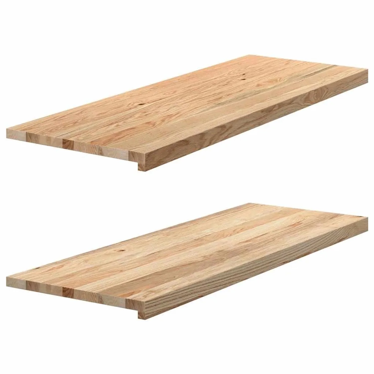 vidaXL Fensterbänke 2 Stk Unbehandelt 110x40x2 cm Massivholz Eiche 4009121 günstig online kaufen