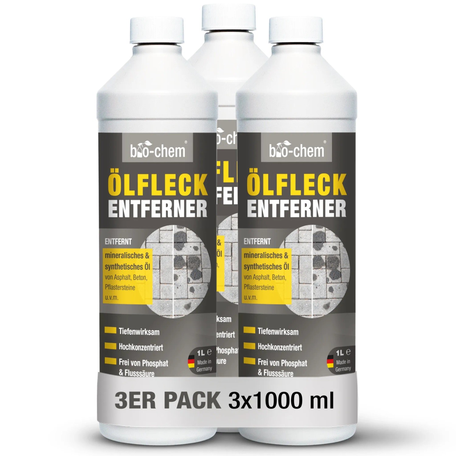 bio-chem Ölfleckenentferner 3x 1, für Pflastersteine und Beton