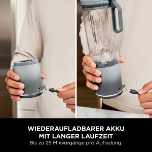 Ninja Blast Max Mixer kabellos in Silber beim Aufladen gezeigt.