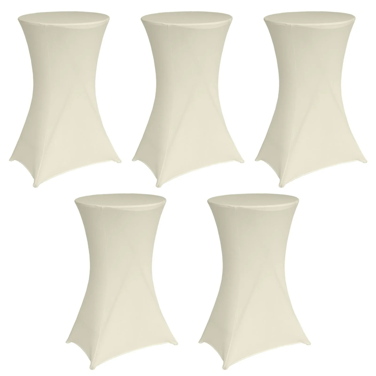 TRUTZHOLM 5x Stehtischhusse Husse Stretch Durchmesser 60cm Beige