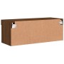 VidaXL TV-Schrank, braune Eichen-Optik, 80x30x30 cm, Rückansicht mit Wandhalterungen.