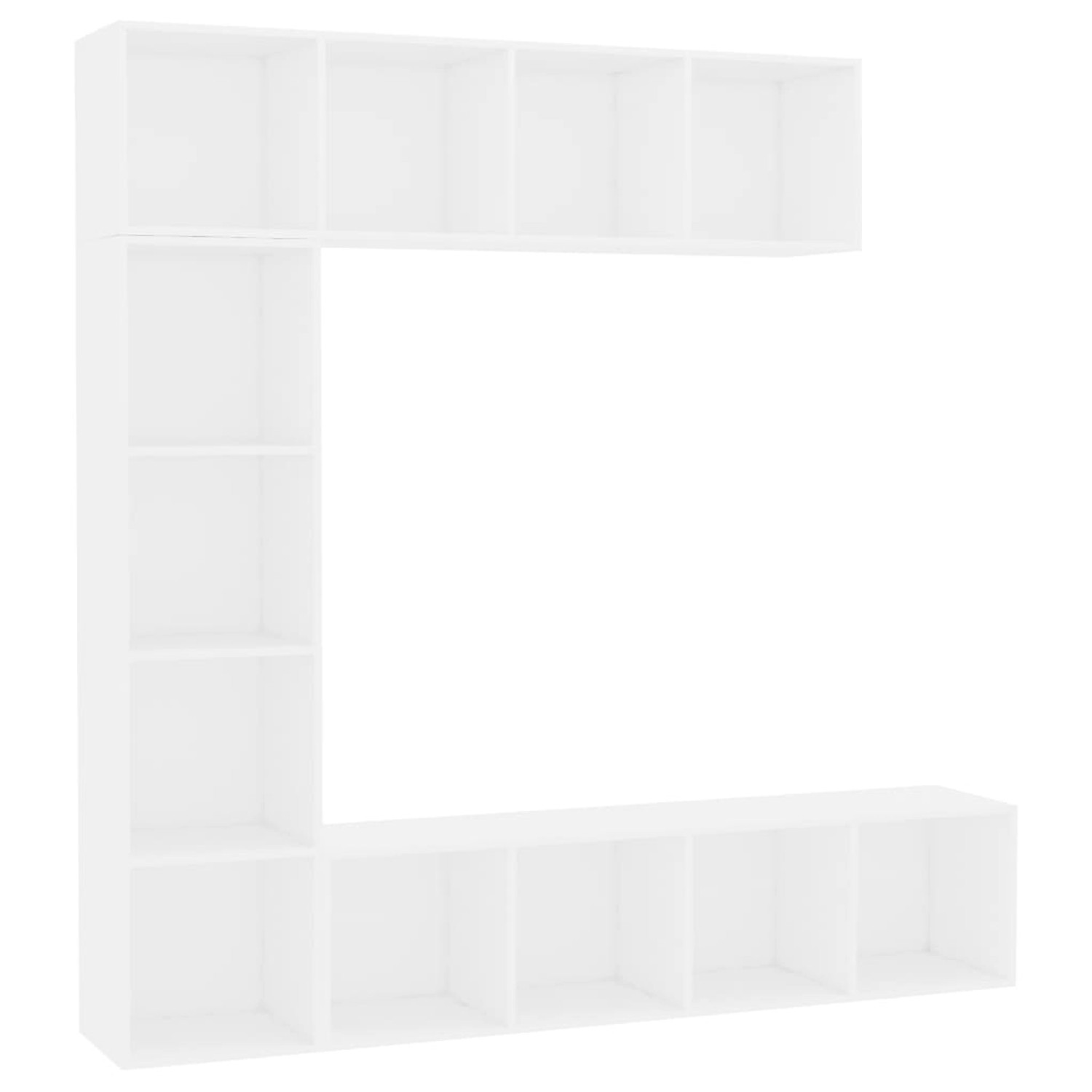 vidaXL Bücherregal 3-tlg. Bücher-/TV-Schrank Set Weiß 180×30×180 cm, 3-tlg. günstig online kaufen