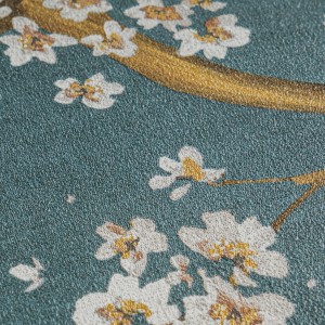 A.S. Creation Vliestapete mit floralem Blütenmuster in Blau und Gold.