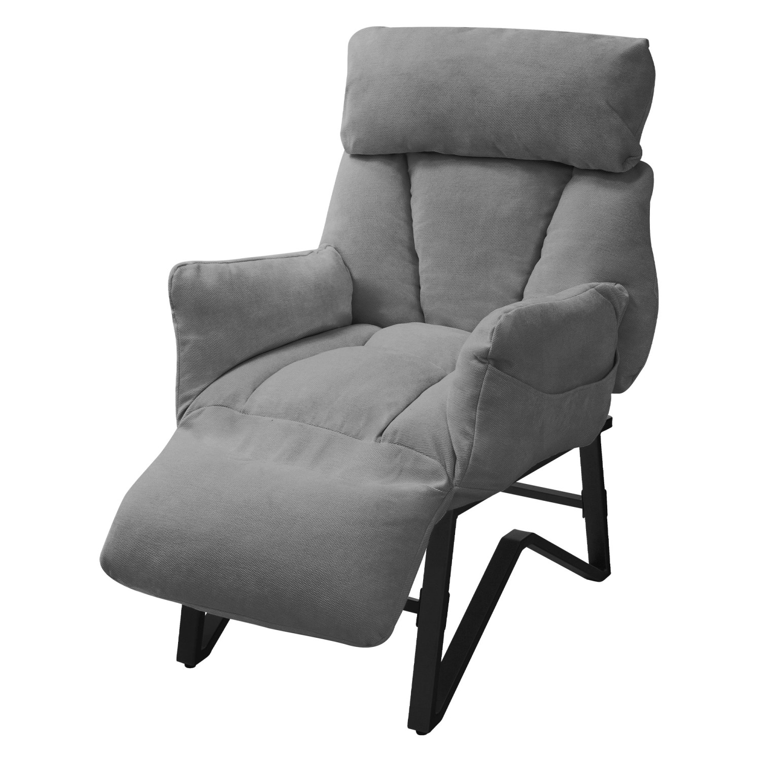 ML-Design Relaxsessel Grau Leinenbezug mit Armlehnen & Fußablage günstig online kaufen