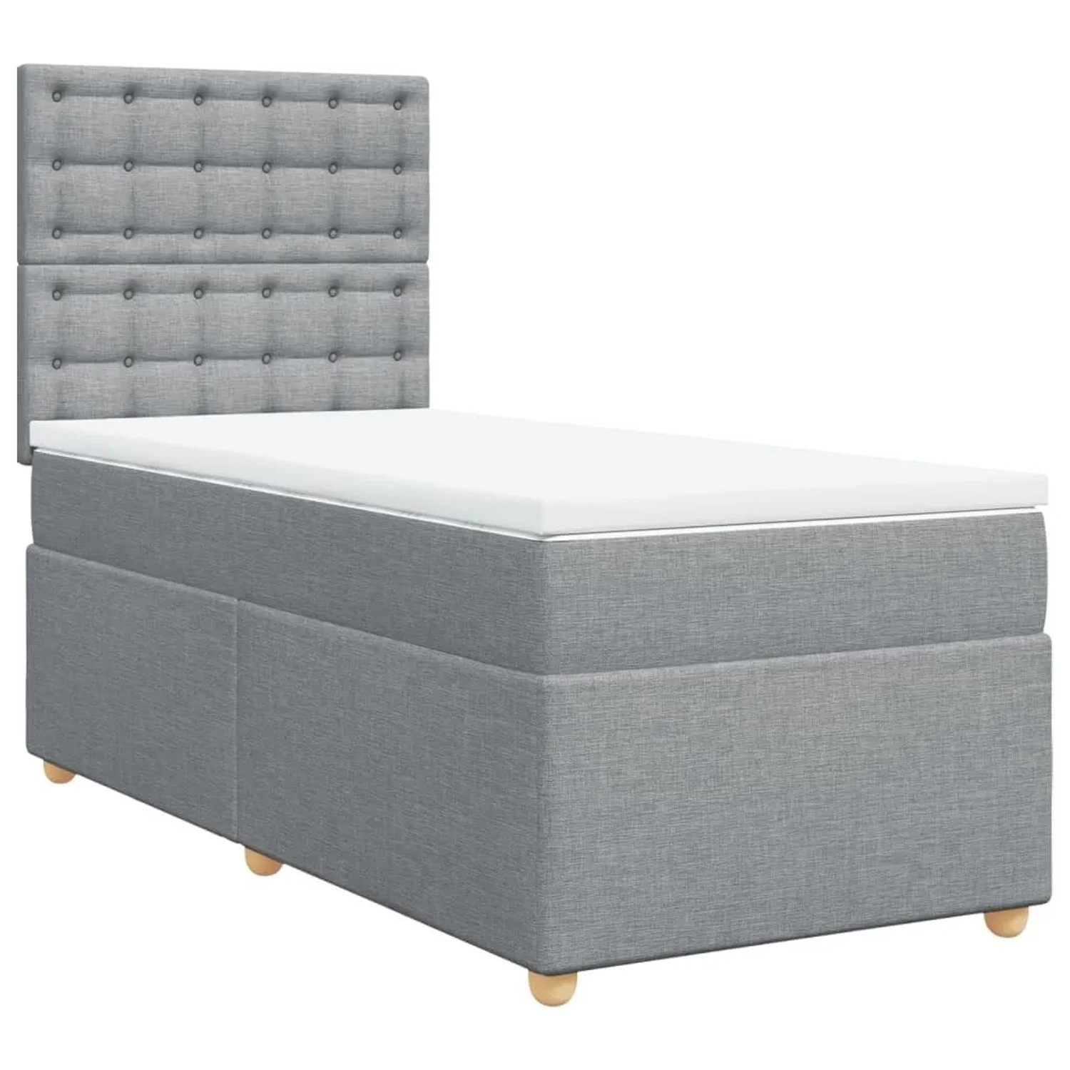 vidaXL Boxspringbett mit Matratze Hellgrau 80x200 cm Stoff 3293421 günstig online kaufen