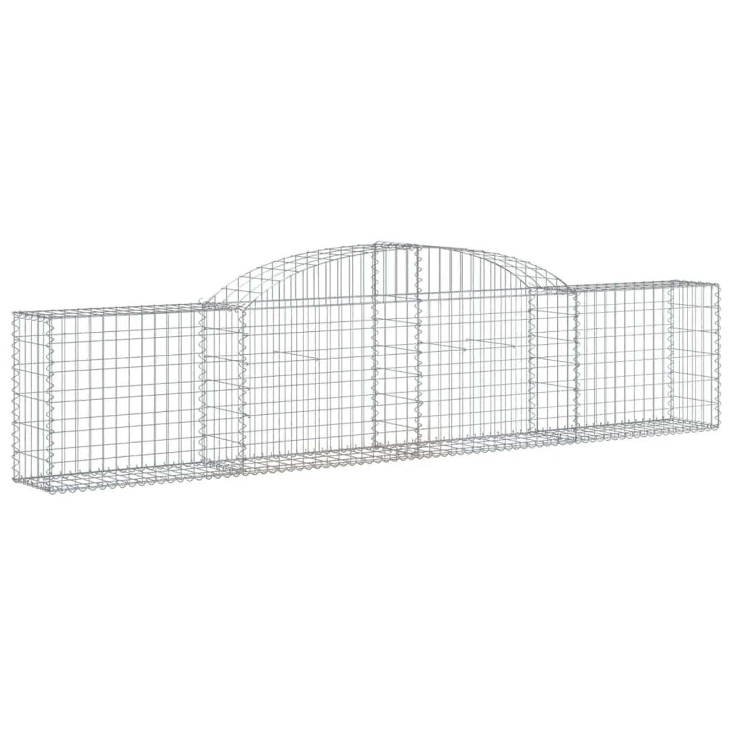 vidaXL Gabionen mit Hochbogen 7 Stk 300x30x60/80 cm Verzinktes Eisen 3146490