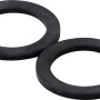 Zwei schwarze KÖRO EPDM Dichtungsringe für 1/2 Zoll Verschraubungen.