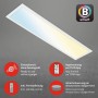 Dimmbare, weiße Brilo LED Deckenleuchte Piatto S B-Smart Panel mit verschiedenen Farbtemperaturen.