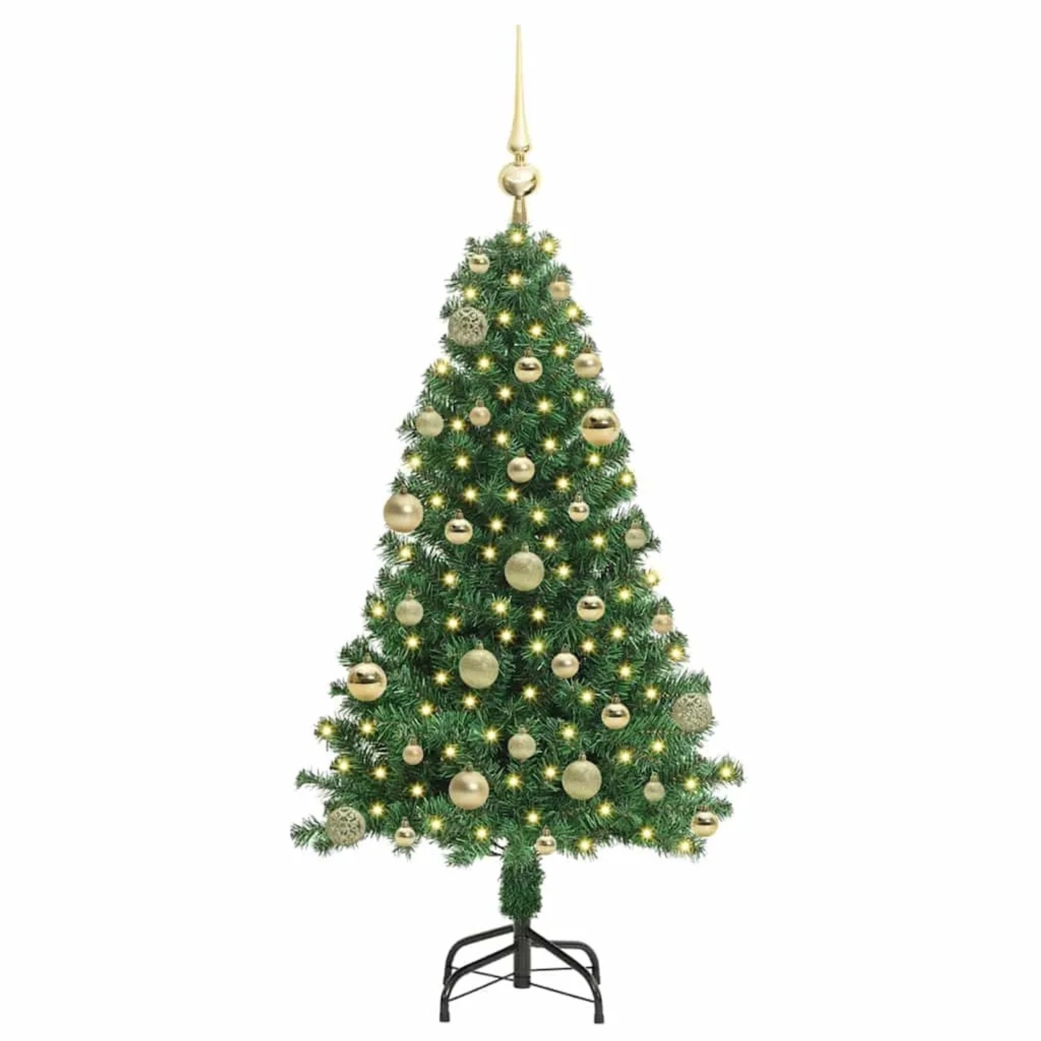 vidaXL Künstlicher Weihnachtsbaum mit 150 LEDs mit Ständer Grün 120 cm 3396895