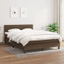 Boxspringbett dunkelbraun (140x190 cm) mit Matratze und Kopfteil.