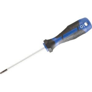 LUX Schraubendreher Comfort TX15, Torx Schraubenzieher mit blau-schwarzem Griff und Aufhängeloch.