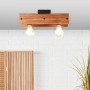 Brilliant Deckenleuchte Calandra, 2-flammig, schwarz und Holz. Holz Deckenlampe mit zwei Glühbirnen.