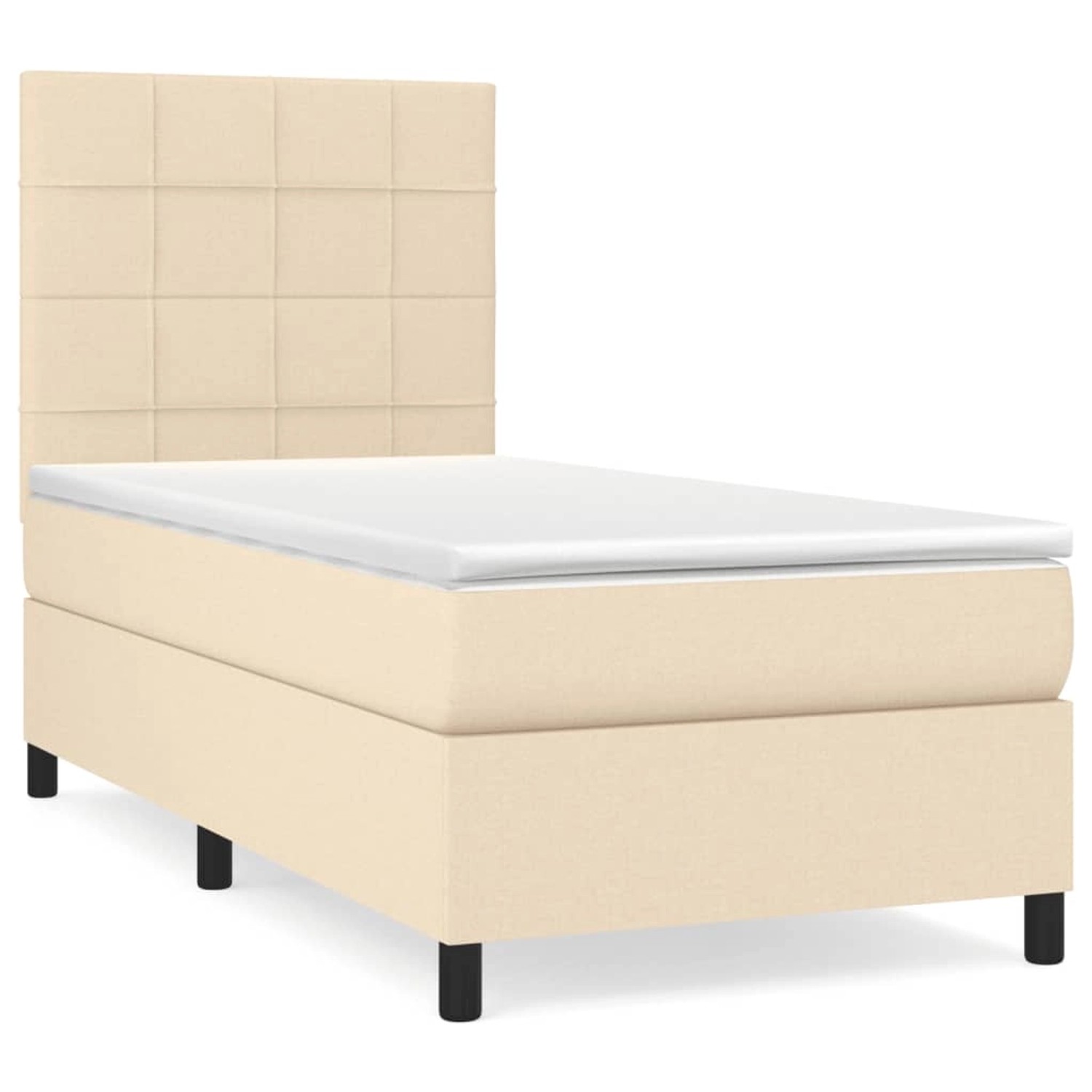 vidaXL Boxspringbett mit Matratze Creme 90x190 cm Stoff 3141742 günstig online kaufen