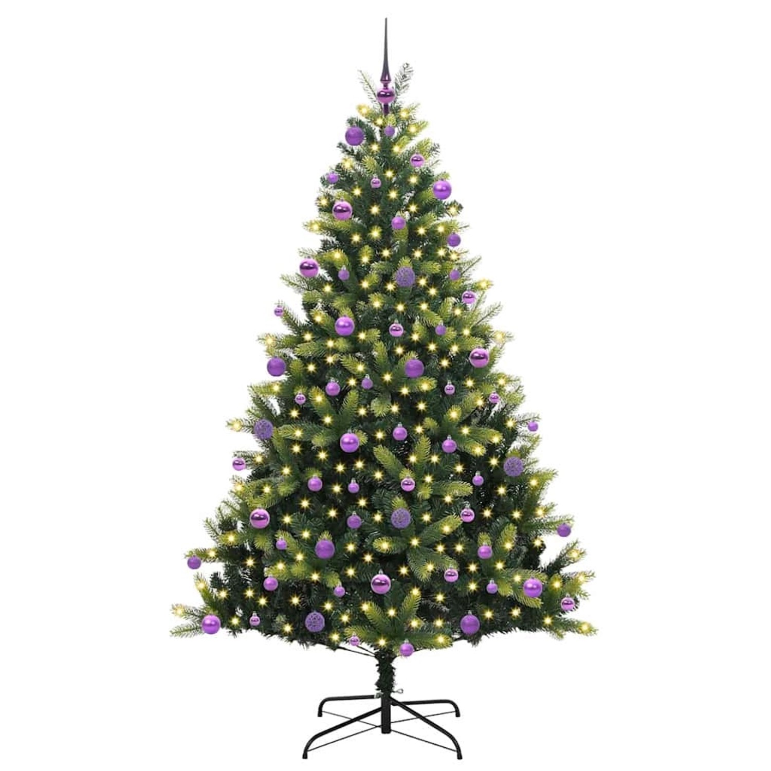 vidaXL Künstlicher Klapp-Weihnachtsbaum mit 300 LEDs Grün 210 cm 3396006