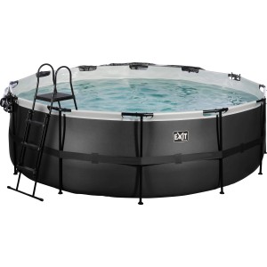 Exit Black Leather Pool, ø 427 cm, mit Leiter, Abdeckung und Sandfilterpumpe.