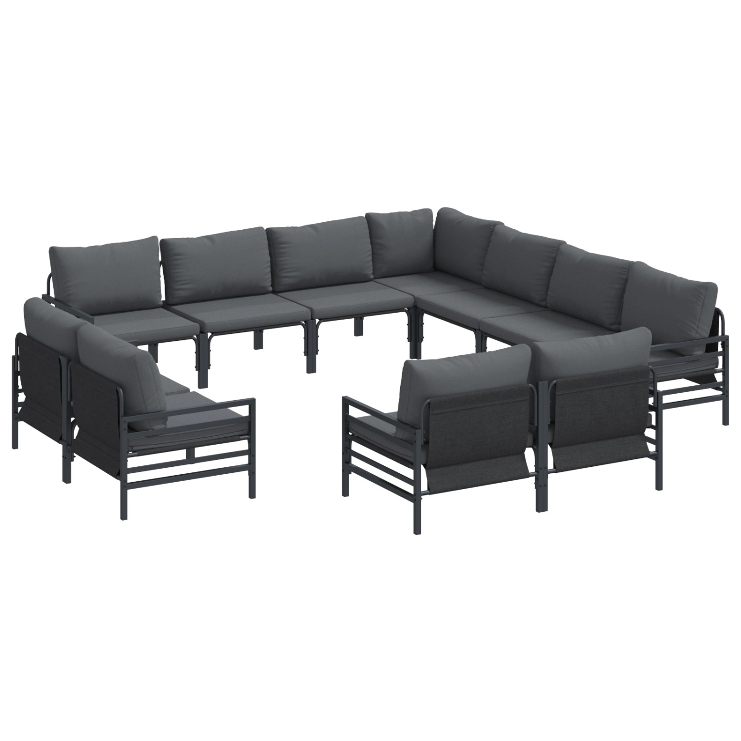 vidaXL Garten-Sofa-Set 11-Tlg Anthrazit Stahl 3379034 günstig online kaufen