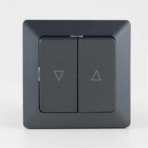 Anthrazit Jalousietaster mit Rahmen für Unterputzmontage, Serie MILOS.