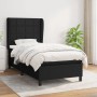 Schwarzes vidaXL Boxspringbett (80x200 cm) mit Matratze und hohem Kopfteil.