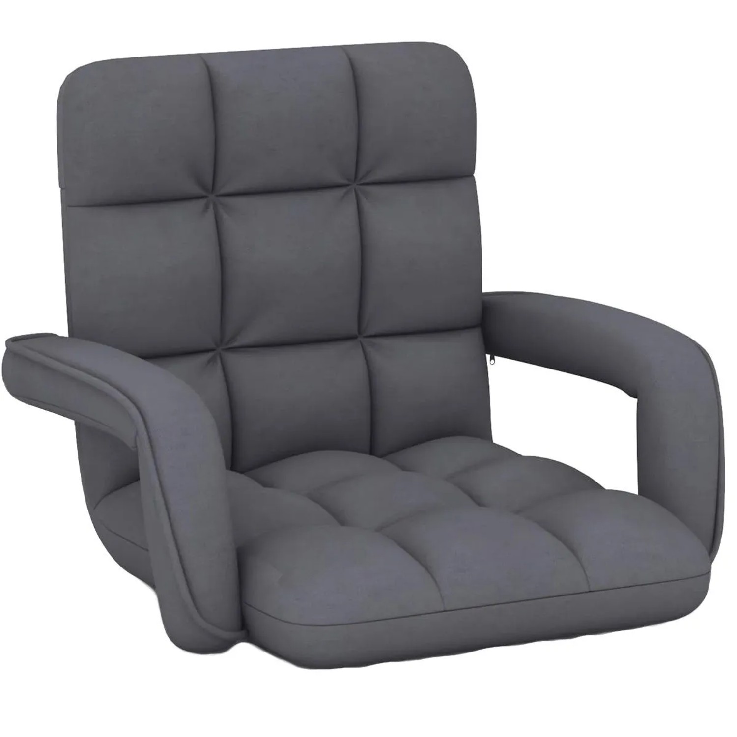 Costway Bodenstuhl Klappbar mit Rückenlehne Gepolstert Grau günstig online kaufen