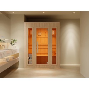 Vente-unique Finnische Sauna Ulvila Naturfarben Hell 150 cm