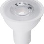Weißes GU10 LED Leuchtmittel, 4,5 W, für warmweißes Licht im Wohnbereich.