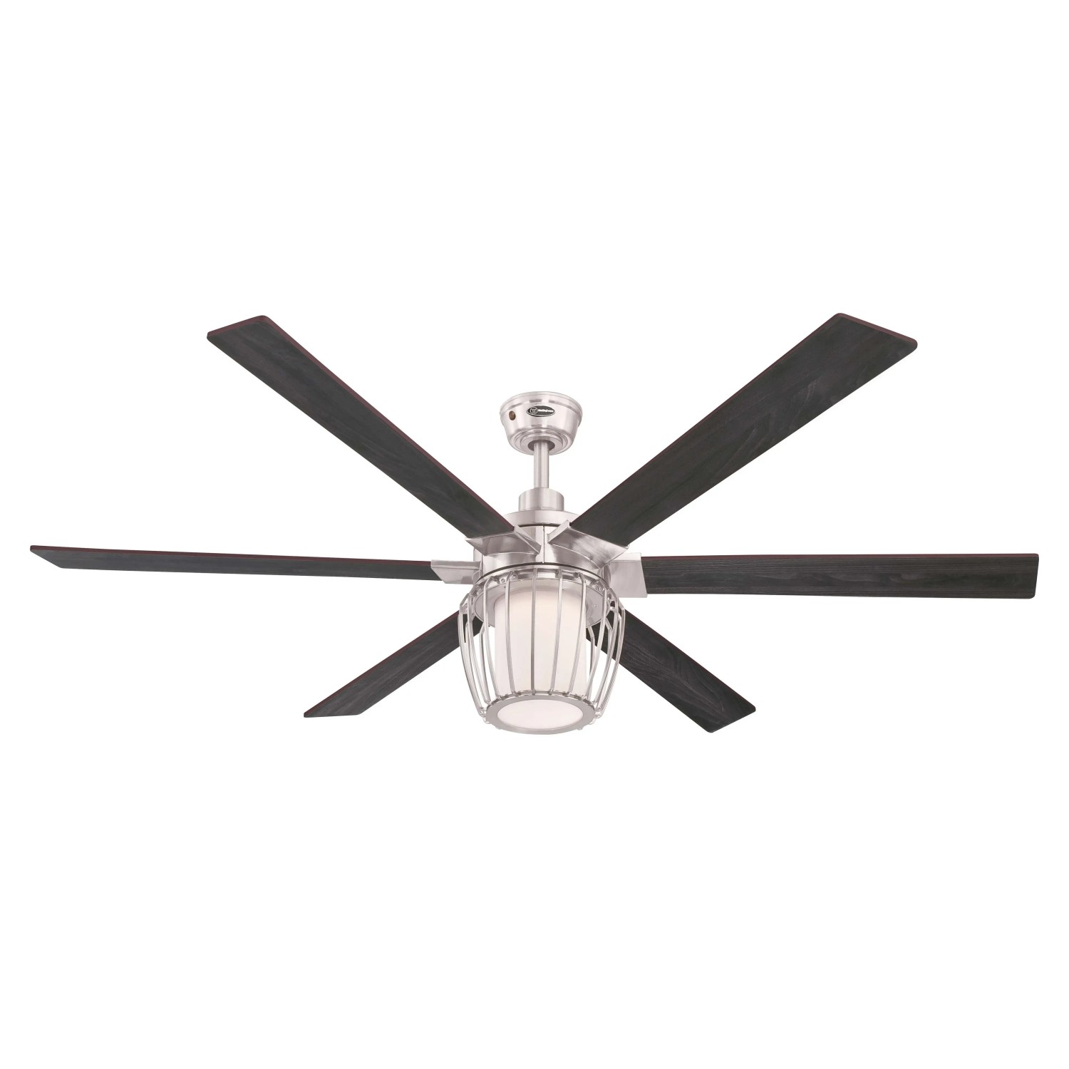 WESTINGHOUSE Deckenventilator Willa 153cm mit LED und Fernbedienung, Nickel-Finish, Wenge/Buche Wendeflügel.