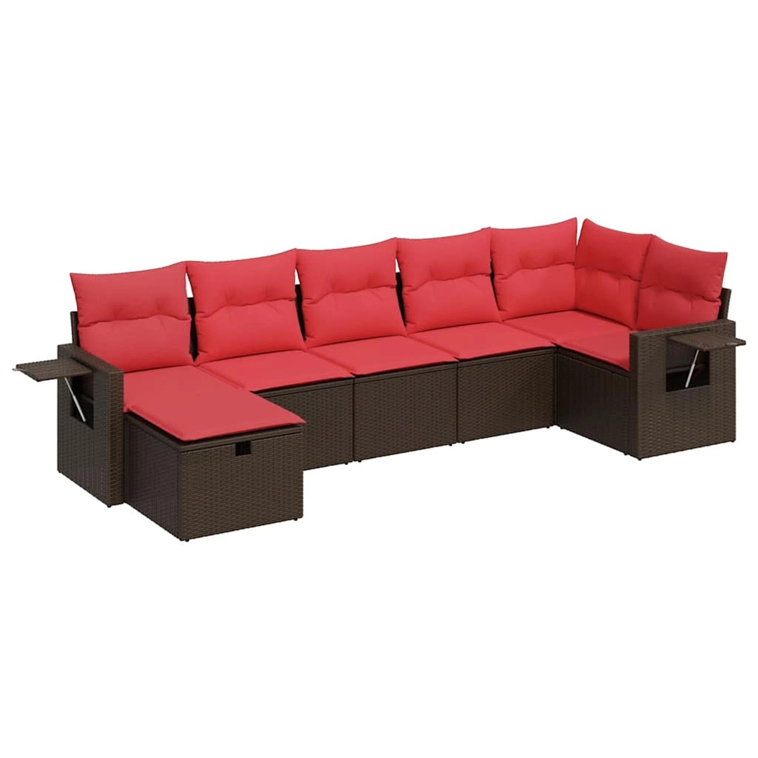 vidaXL 7-Tlg Garten-Sofagarnitur mit Kissen Braun Poly Rattan 3325510 günstig online kaufen