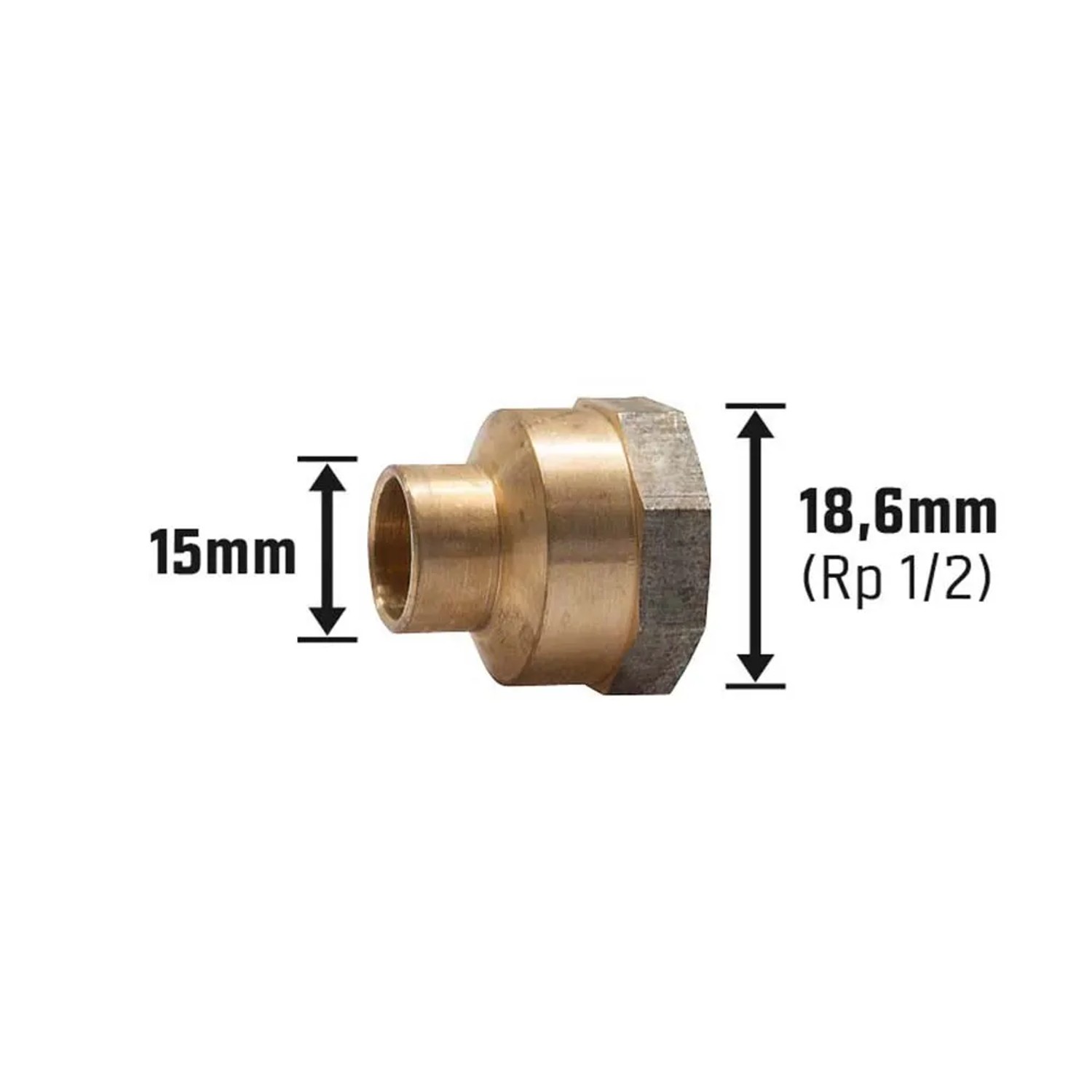 Löt-Übergangsmuffe aus Rotguss, 25 mm, für Trinkwasser- und Heizungsanlagen. Verbinder mit Innengewinde.