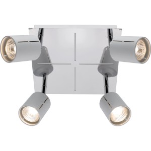 Halogenspot Piana 4er, weiß matt, mit vier individuell einstellbaren Spots.
